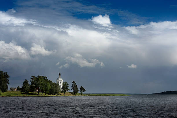 Church of the Exaltation of the Holy Cross. Russia, Tver region, Lake Seliger