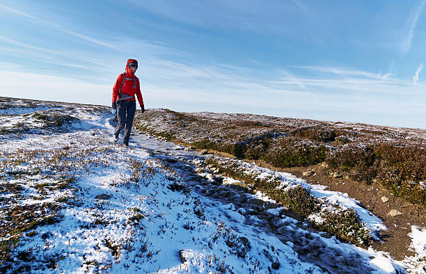 istock Hiker walking over the moors in winter. 579424898