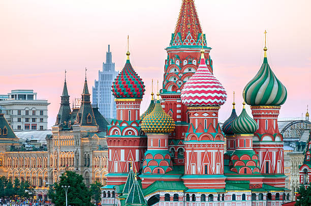 istock Saint Basil Cathedral at Red Square. Sunset in Moscow, Russia 579425186