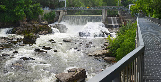 istock hydroelectric dam on river waterfalls, power plant 579427356