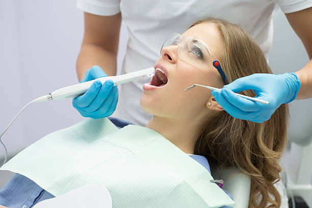 Girl in dentistry stock photo