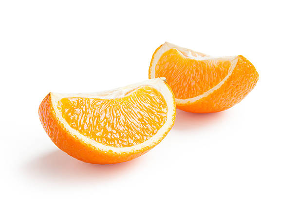 istock Orange in a cut isolated on white background 579429254