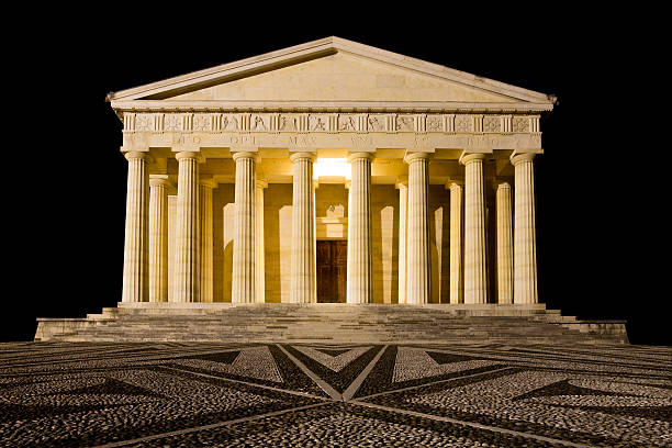 istock Temple of Canova night view. Roman columns 579430168