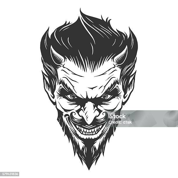 Devil Head Illustration Stock Illustration - Download Image Now - Devil, Demon - Fictional Character, Human Face