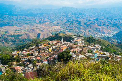 View of town of Zaruma old gold mining, Ecuador