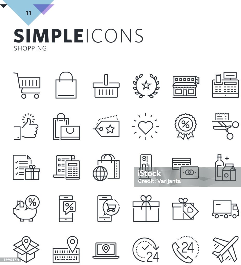 Modern thin line shopping web icons Premium quality outline symbol collection for web and graphic design, mobile app. Mono linear pictograms, infographics and web elements pack. Icon Symbol stock vector