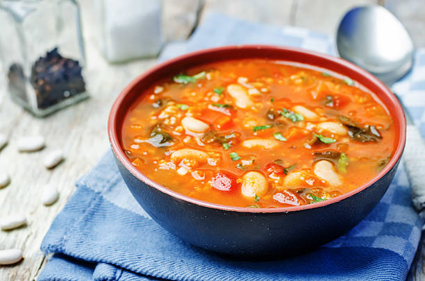tomatoes spinach white beans millet soup