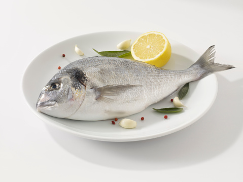 Sea bream fish in plate