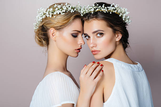 istock Two beautiful girls at the studio 579443216