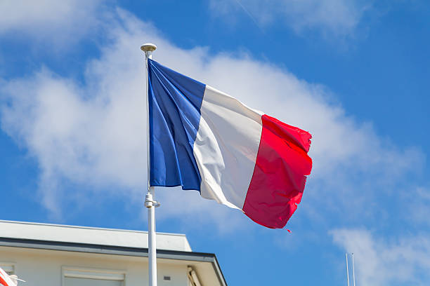 istock French flag on the sky 579443478
