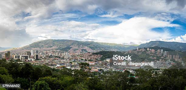 Panoramic View Of Medellin Colombia Stock Photo - Download Image Now - Medellin - Colombia, Aerial View, Antioquia