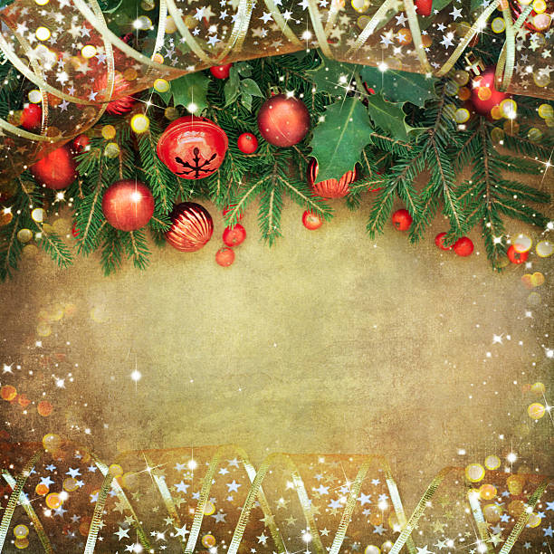 istock Christmas Retro Card border design 579733696