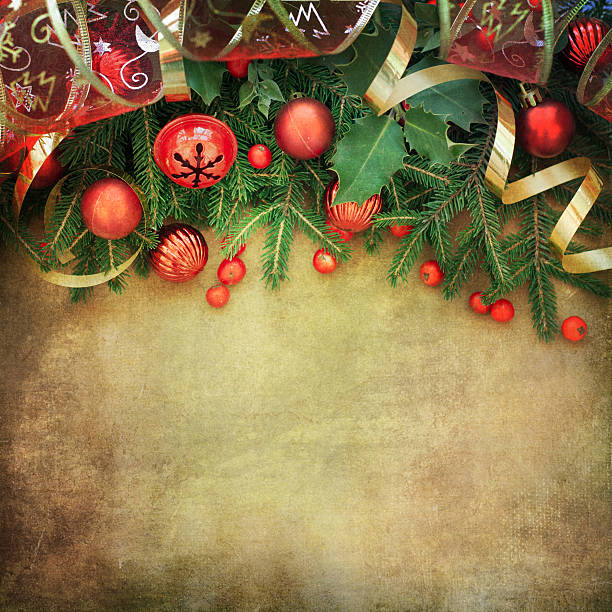 istock Christmas Retro Card border design 579734110