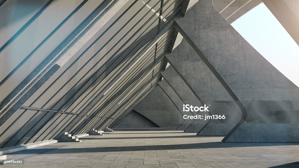 추상 콘크리트 기하학적 구조 배경. 3D 렌더링 - 로열티 프리 건축 스톡 사진