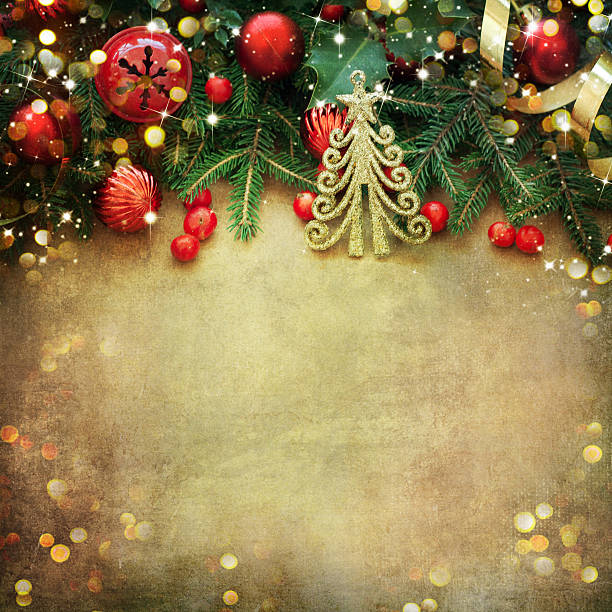 istock Christmas Retro Card border design 579734822