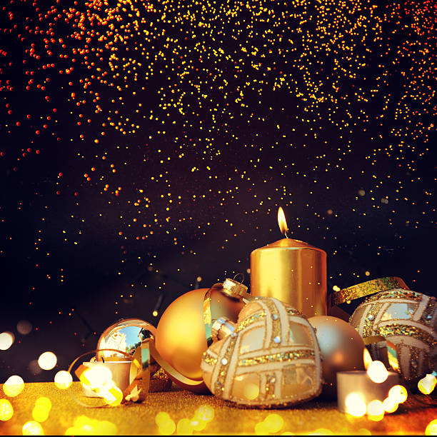 istock Christmas background with candles 579735750