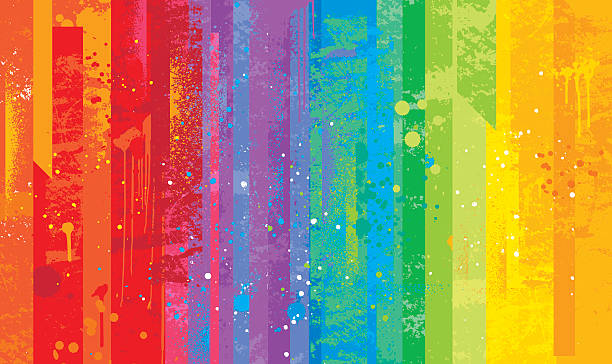Seamless grunge rainbow background Seamless grunge colorful rainbow background happiness backgrounds stock illustrations