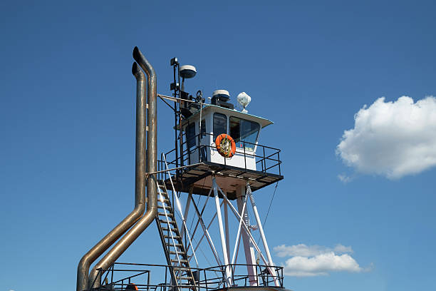 istock Elevated wheelhouse of tugboat 579739206