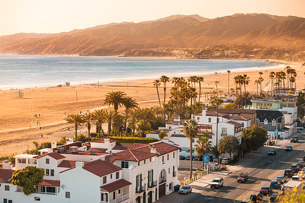 サンタモニカ ビーチ カリフォルニア - santa monica santa monica beach beach california ストックフォトと画像