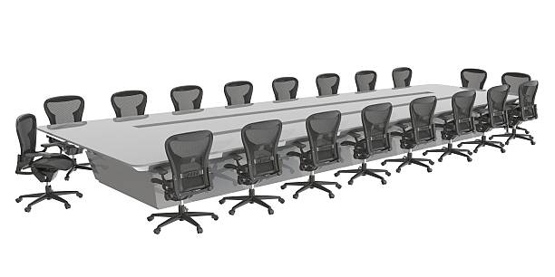 istock Illustration Office Furniture Table and Chairs Isolated On White 579740042