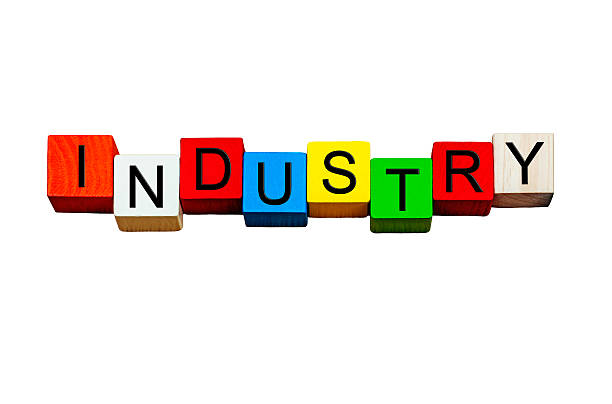 istock Industry sign, word banner for industrial concepts & issues. Isolated. 579741724
