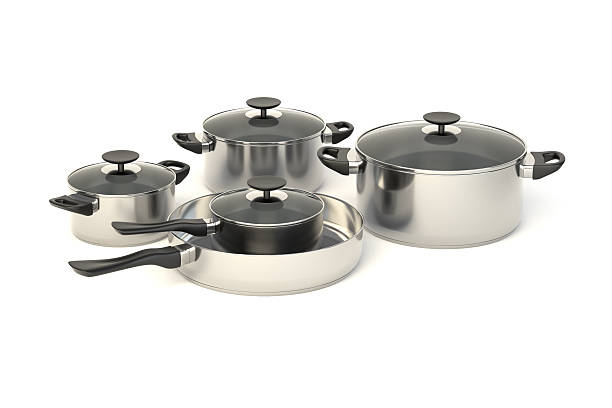istock Stainless steel pots and pans 579742874