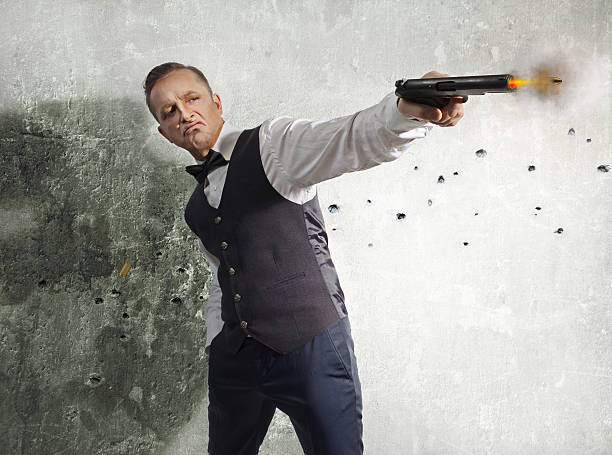 istock Gangster  with a gun 579744694