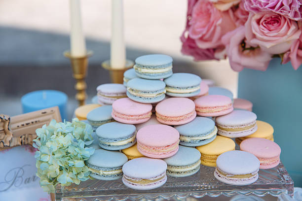 istock Candy bar. Table with sweets, candies, dessert 579745084