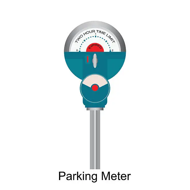 Vector illustration of Expired Retro Parking meter.