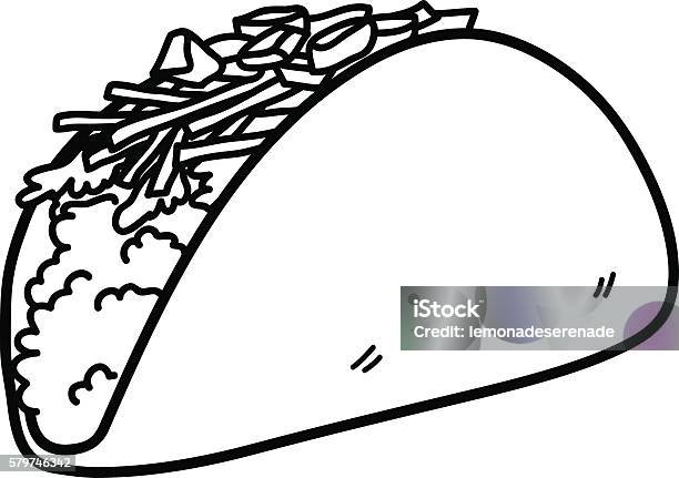 Taco Mexican Food Doodle Stock Illustration - Download Image Now - Art, Art And Craft, Cartoon