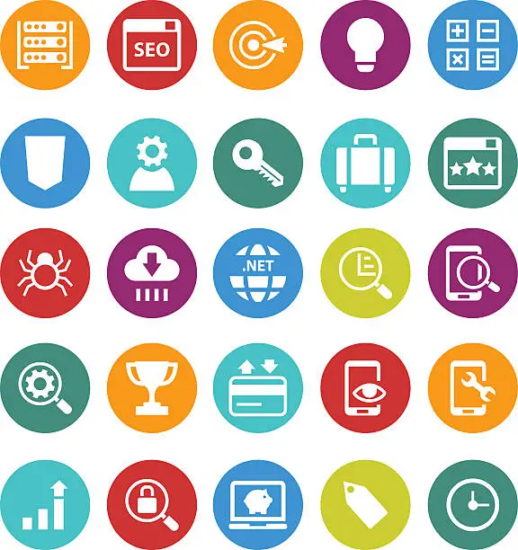 Vector illustration of Search Engine Optimization icons
