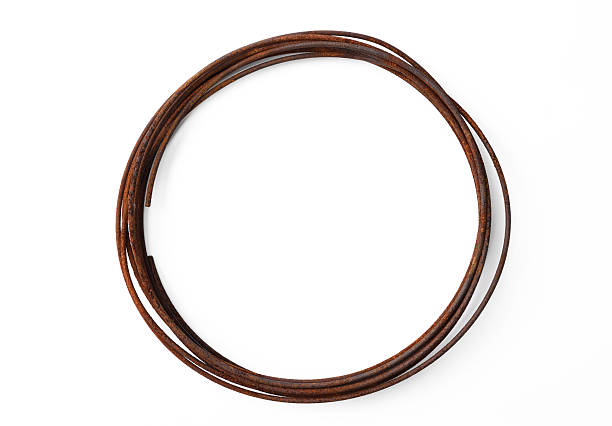 istock Isolated shot of rusty wire circle frame on white background 579751816