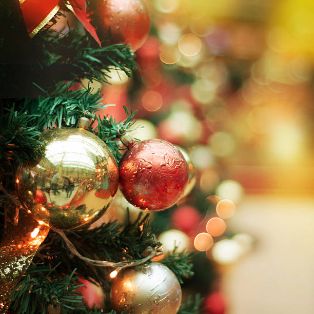 istock Closeup of Christmas-tree decorations. Christmas background. 579755928