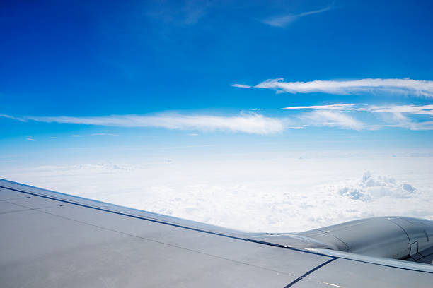 istock Clouds and sky as seen through window of an aircraft 579757136