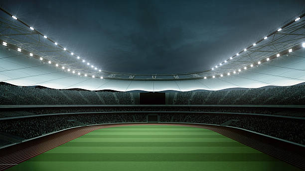 istock stadium with fans the night before the match. 3d rendering 579763040