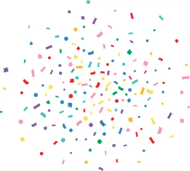 Vector illustration of Vector rainbow confetti.