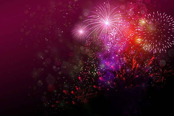 istock Colorful fireworks with some copy space to the left 579765846