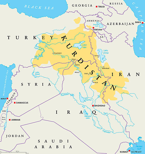 クルディスタン、クルド人が政治地図を上陸 - armenian ethnicity点のイラスト素材／クリップアート素材／マンガ素材／ア�イコン素材