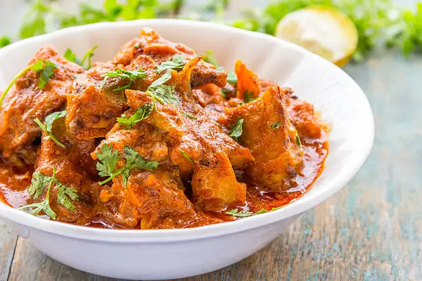 Spicy chicken tikka masala- popular Indian chicken dish. 