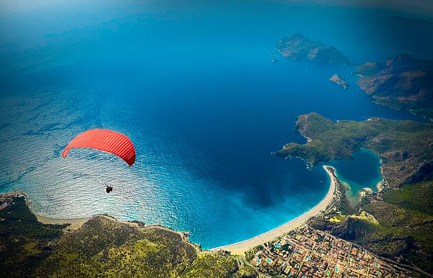 Oludeniz Fethiye Turkey Oludeniz Fethiye Turkey parasailing stock pictures, royalty-free photos & images