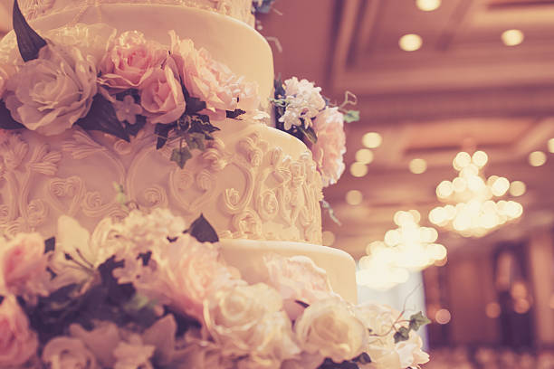 istock Cake for wedding party, Cross processed image for vintage look 579774944