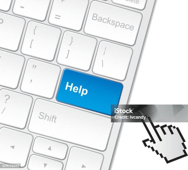 Keybord For Help Keyboard About Help Stock Illustration - Download Image Now - Computer ...