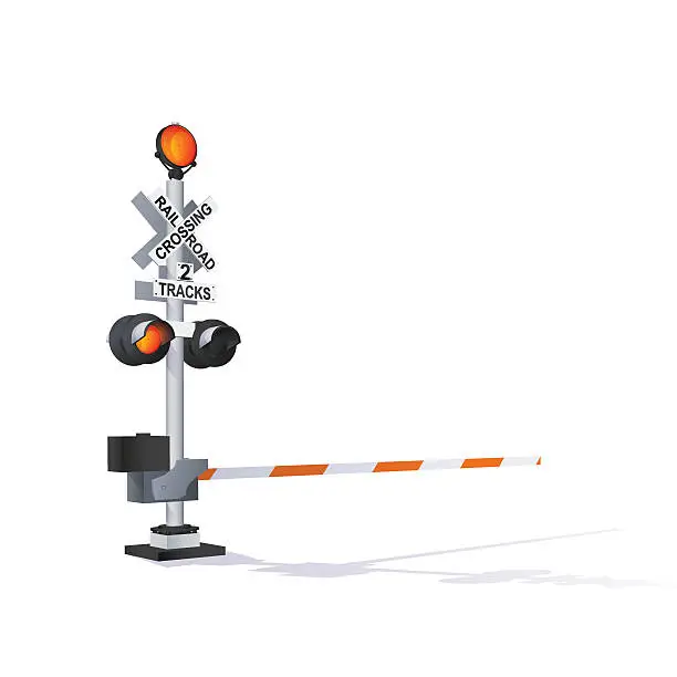 Vector illustration of Railroad Traffic Warning