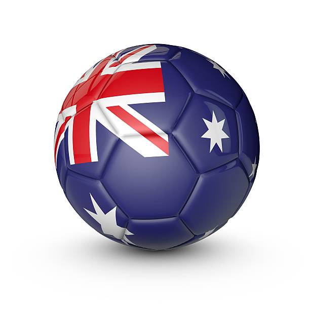 istock Soccer ball with Australia flag texture 579778700