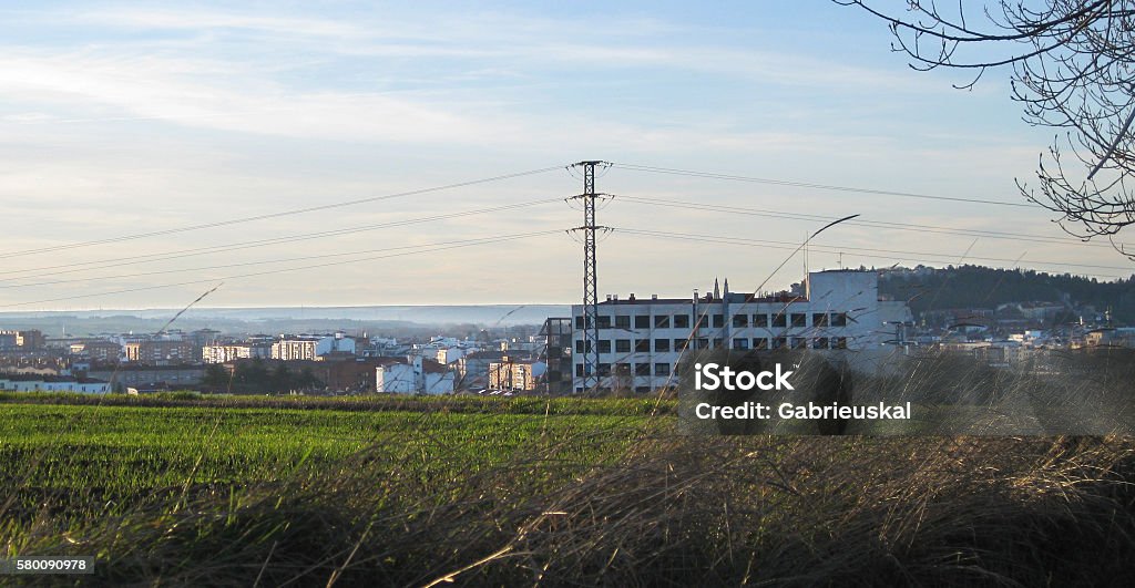 Overview of the city of Burgos, Spain . Picture taken in Burgos, Spain . Aerial View Stock Photo