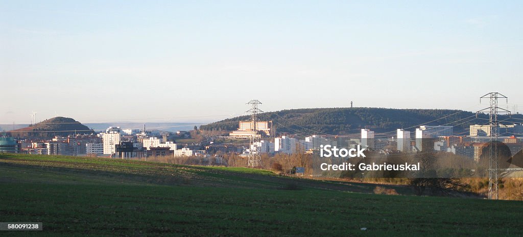 Overview of the city of Burgos, Spain . Picture taken in Burgos, Spain . Aerial View Stock Photo