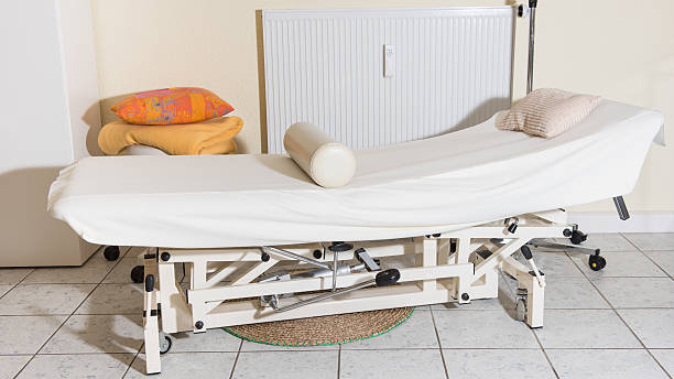 istock treatment bed with pillows and blankets 580092144