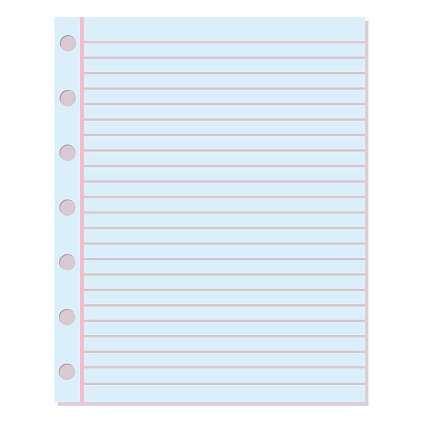 ilustraciones, imágenes clip art, dibujos animados e iconos de stock de fondo vectorial de papel de cuaderno. - paper notebook ruled striped
