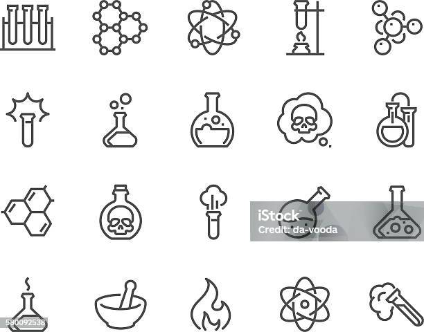 라인 화학 아이콘 아이콘에 대한 스톡 벡터 아트 및 기타 이미지 - 아이콘, 화학-과학, 실험실