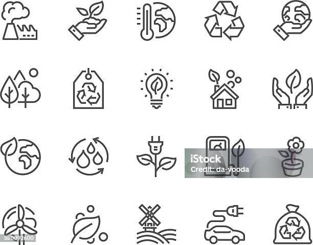 Line Eco Icons Stock Illustration - Download Image Now - Icon Symbol, Environment, Environmental Conservation